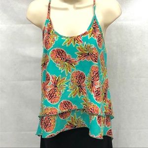 All For Color pineapple print tank top